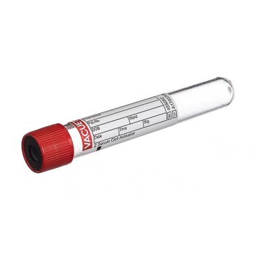 TUBE VACUETTE 9 ML CAT - SÉRUM ACTIVATEUR DE COAGULATION - 16 X 100 MM - BOUCHON ROUGE