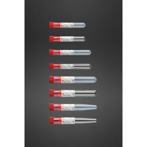 Promed ® test tube with red cap and label, in polystyrene, bulk, sterile 4 ml - 5 ml - 10 ml 