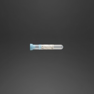 Tube 13 x 75 mm 0.2 ml de citrate de sodium (3.2%) x 1.8 ml de sang (coagulation) avec bouchon perforable bleu